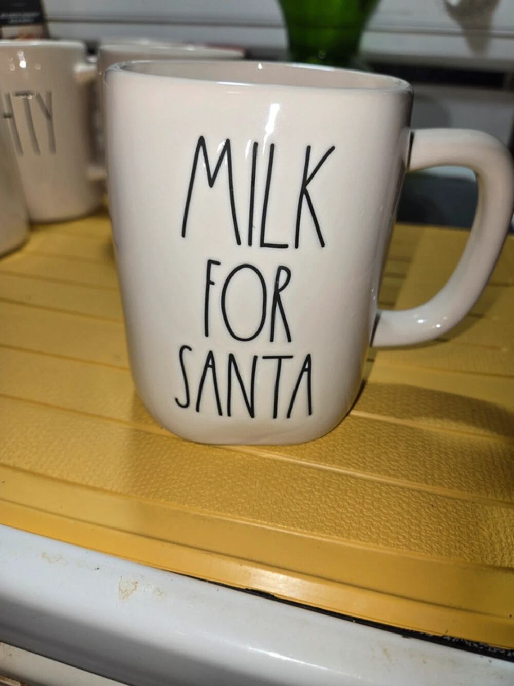 Rae Dunn Dual Sided Milk For Santa Mug NWOT